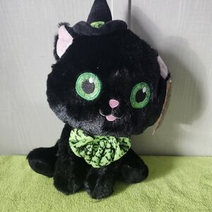 Black and Green Cat Plush